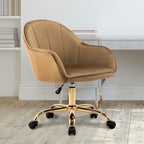 Sedia da Ufficio in Velluto – Sedia da Scrivania Girevole Ergonomica con Braccioli, Stile Moderno