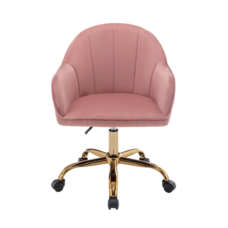 Sedia da Ufficio in Velluto – Sedia da Scrivania Girevole Ergonomica con Braccioli, Stile Moderno