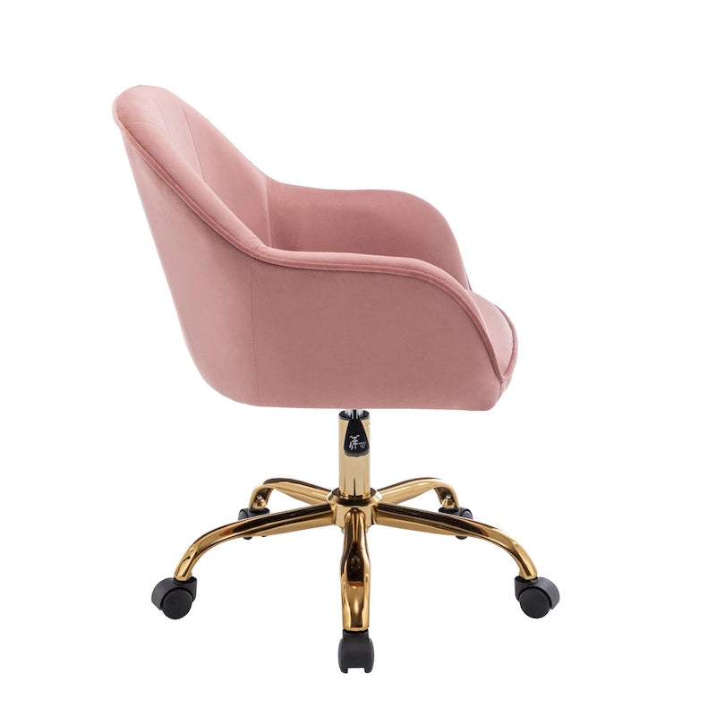 Sedia da Ufficio in Velluto – Sedia da Scrivania Girevole Ergonomica con Braccioli, Stile Moderno
