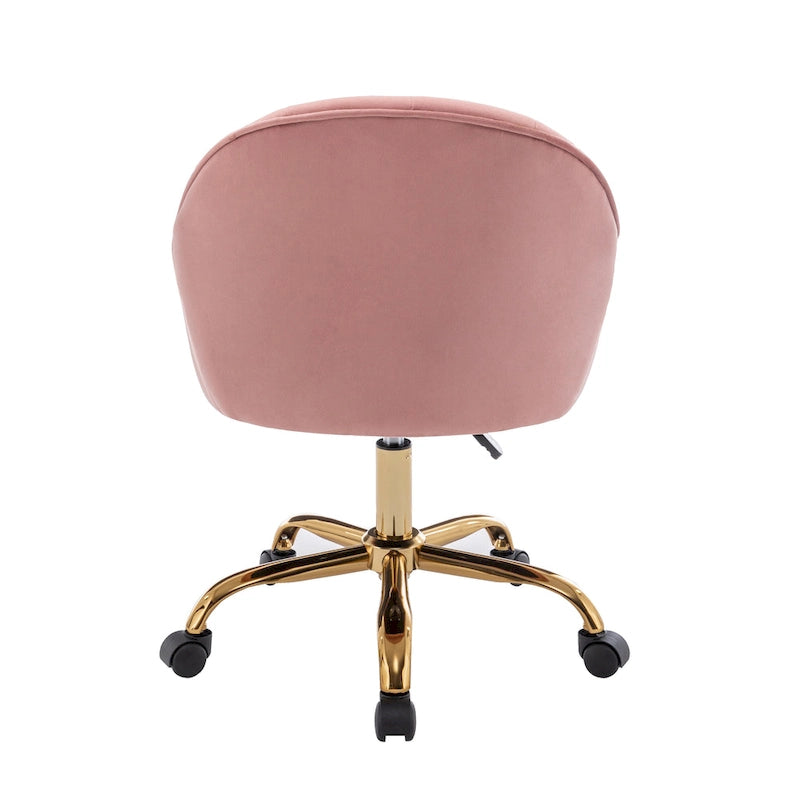 Sedia da Ufficio in Velluto – Sedia da Scrivania Girevole Ergonomica con Braccioli, Stile Moderno