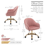 Sedia da Ufficio in Velluto – Sedia da Scrivania Girevole Ergonomica con Braccioli, Stile Moderno