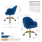 Sedia da Ufficio in Velluto – Sedia da Scrivania Girevole Ergonomica con Braccioli, Stile Moderno