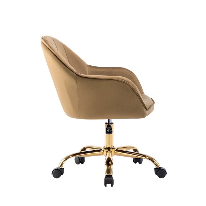 Sedia da Ufficio in Velluto – Sedia da Scrivania Girevole Ergonomica con Braccioli, Stile Moderno