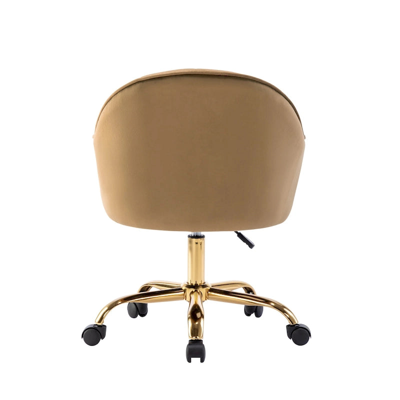 Sedia da Ufficio in Velluto – Sedia da Scrivania Girevole Ergonomica con Braccioli, Stile Moderno