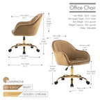 Sedia da Ufficio in Velluto – Sedia da Scrivania Girevole Ergonomica con Braccioli, Stile Moderno