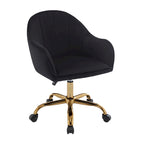 Sedia da Ufficio in Velluto – Sedia da Scrivania Girevole Ergonomica con Braccioli, Stile Moderno