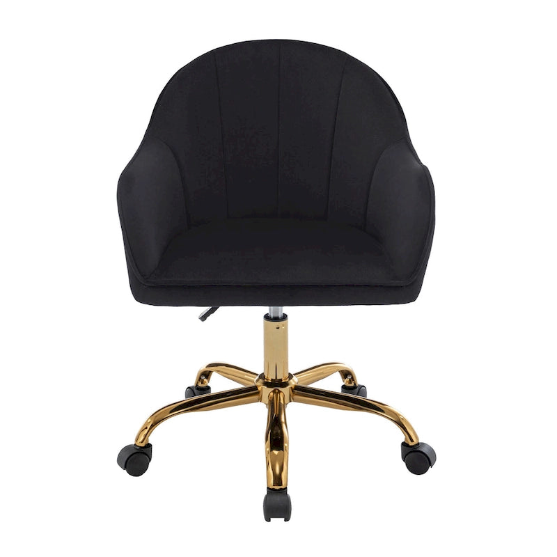 Sedia da Ufficio in Velluto – Sedia da Scrivania Girevole Ergonomica con Braccioli, Stile Moderno