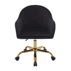 Sedia da Ufficio in Velluto – Sedia da Scrivania Girevole Ergonomica con Braccioli, Stile Moderno