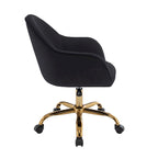 Sedia da Ufficio in Velluto – Sedia da Scrivania Girevole Ergonomica con Braccioli, Stile Moderno