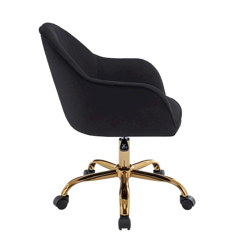 Sedia da Ufficio in Velluto – Sedia da Scrivania Girevole Ergonomica con Braccioli, Stile Moderno