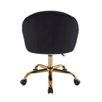 Sedia da Ufficio in Velluto – Sedia da Scrivania Girevole Ergonomica con Braccioli, Stile Moderno