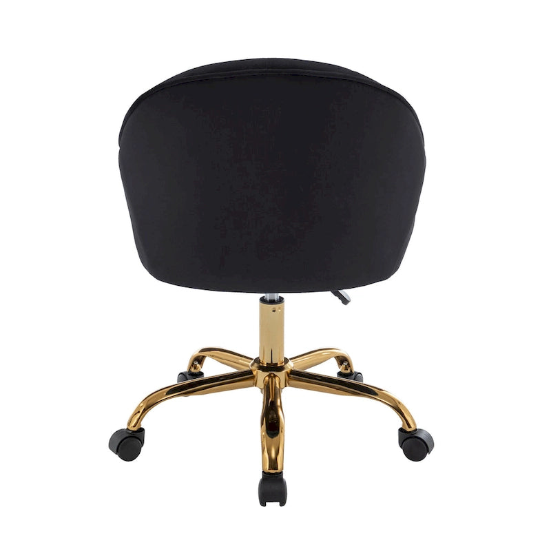 Sedia da Ufficio in Velluto – Sedia da Scrivania Girevole Ergonomica con Braccioli, Stile Moderno