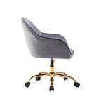 Sedia da Ufficio in Velluto – Sedia da Scrivania Girevole Ergonomica con Braccioli, Stile Moderno
