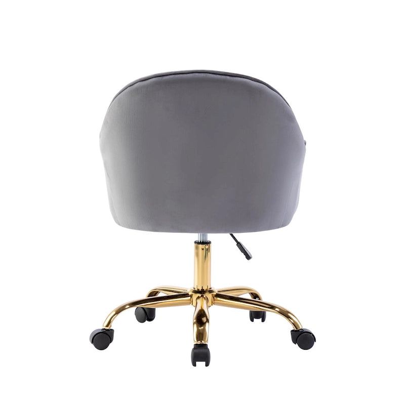 Sedia da Ufficio in Velluto – Sedia da Scrivania Girevole Ergonomica con Braccioli, Stile Moderno