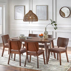 Tavolo da pranzo Mid-Century Modern – Gambe in legno massiccio, stile retrò, per 4-6 persone