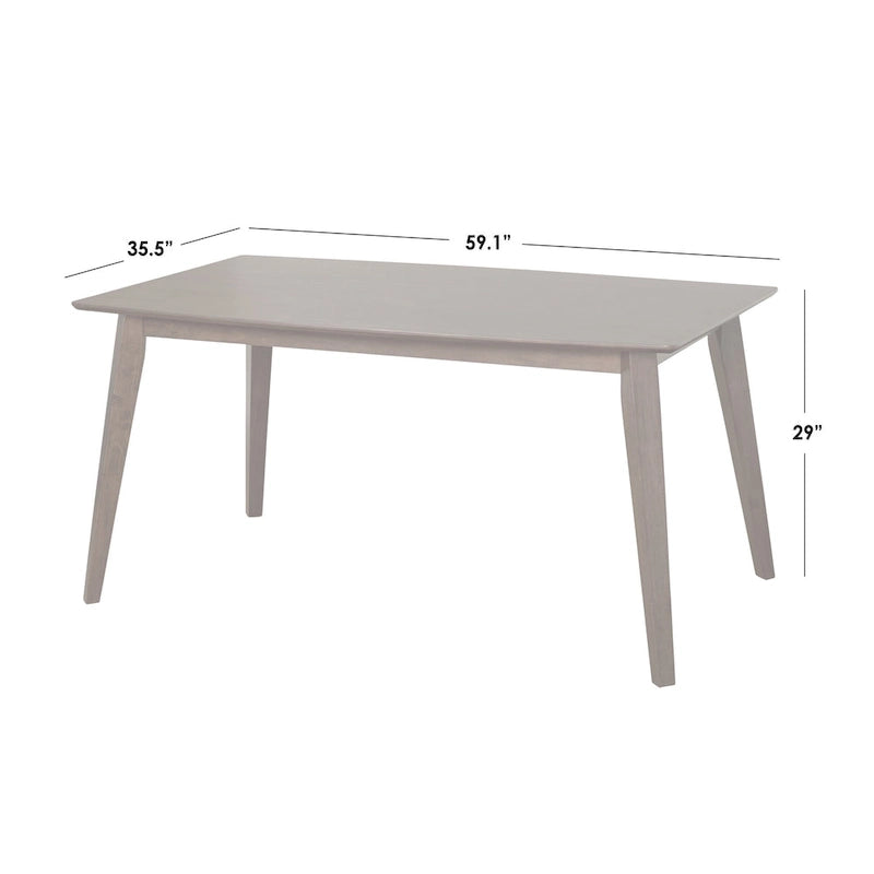 Tavolo da pranzo Mid-Century Modern – Gambe in legno massiccio, stile retrò, per 4-6 persone