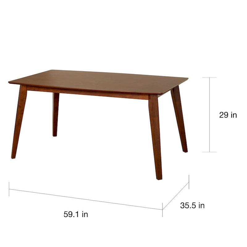 Tavolo da pranzo Mid-Century Modern – Gambe in legno massiccio, stile retrò, per 4-6 persone