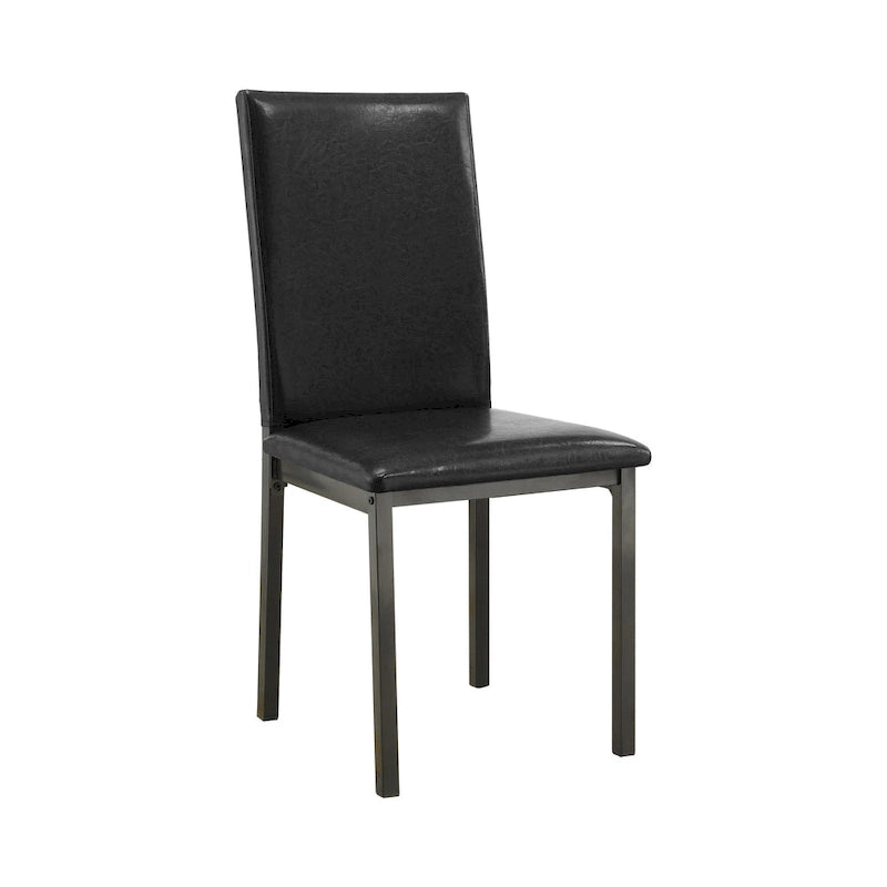 Sedie da pranzo imbottite nere, set da 6 – Stile moderno, seduta e schienale imbottiti