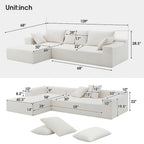 Set divano componibile per soggiorno 109x68, divano letto imbottito in stile moderno minimalista