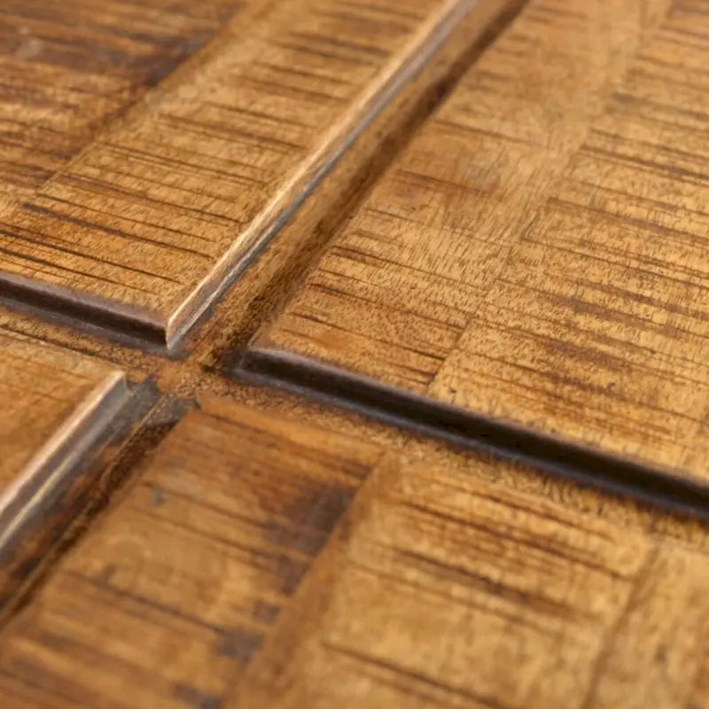 Tavolino da salotto quadrato 27x27x12" in legno massello di mango – Finitura naturale marrone, stile rustico