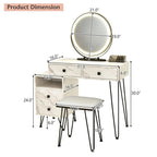 Modern Dressing Table with Storage Cabinet - 31.5 x 16 x 30 (L x W x H)