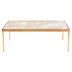 Tavolino da Caffè in Foglie di Palma 24x47,5x18 Pollici – Tavolino Stile Bohemien Tropicale per Soggiorno