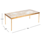 Tavolino da Caffè in Foglie di Palma 24x47,5x18 Pollici – Tavolino Stile Bohemien Tropicale per Soggiorno
