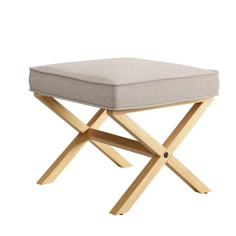 Sedia Pouf a X – Sedile d'Appoggio Imbottito, Stile Geometrico Moderno