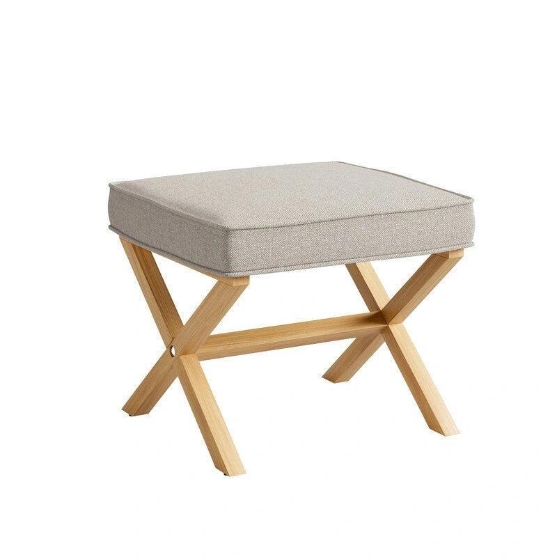 Sedia Pouf a X – Sedile d'Appoggio Imbottito, Stile Geometrico Moderno