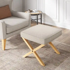 Sedia Pouf a X – Sedile d'Appoggio Imbottito, Stile Geometrico Moderno