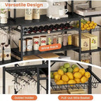 Scaffale per Panettieri Industriale con Caffetteria, Porta Bottiglie e Ripiani – Organizzatore da Cucina
