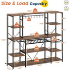 Scaffale per Panettieri Industriale con Caffetteria, Porta Bottiglie e Ripiani – Organizzatore da Cucina