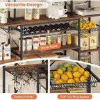 Scaffale per Panettieri Industriale con Caffetteria, Porta Bottiglie e Ripiani – Organizzatore da Cucina