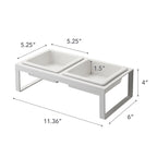 Set ciotole per animali domestici – Acciaio e ceramica, design alto, 1,25 tazze / 300 ml per ciotola