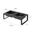 Set ciotole per animali domestici – Acciaio e ceramica, design alto, 1,25 tazze / 300 ml per ciotola
