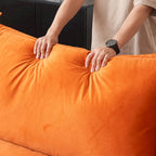 Divano componibile a U per soggiorno, divano componibile convertibile, divano componibile modulare con pouf per soggiorno
