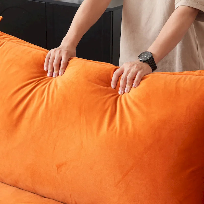 Divano componibile a U per soggiorno, divano componibile convertibile, divano componibile modulare con pouf per soggiorno