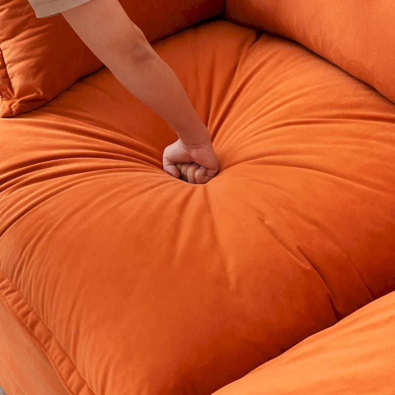 Divano componibile a U per soggiorno, divano componibile convertibile, divano componibile modulare con pouf per soggiorno