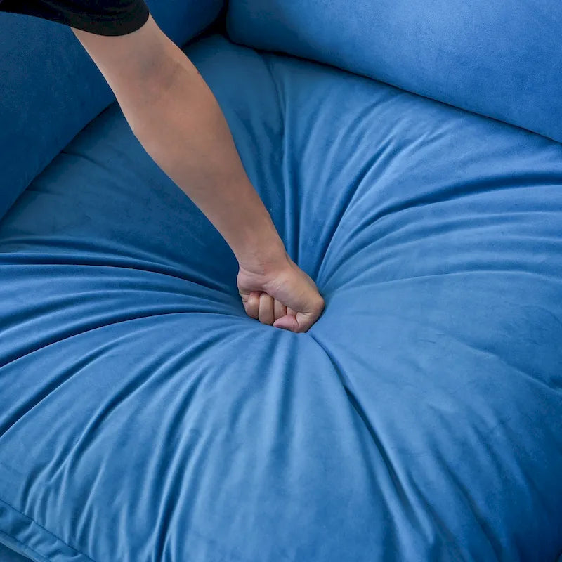 Divano componibile a U per soggiorno, divano componibile convertibile, divano componibile modulare con pouf per soggiorno