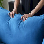 Divano componibile a U per soggiorno, divano componibile convertibile, divano componibile modulare con pouf per soggiorno