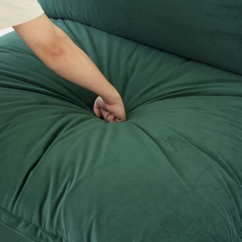 Divano componibile a U per soggiorno, divano componibile convertibile, divano componibile modulare con pouf per soggiorno