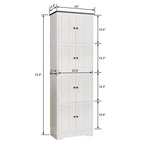 Mobile Contenitore Alto con 8 Ante e 4 Ripiani, Armadietto a Muro per Soggiorno, Cucina, Ufficio, Camera da Letto, Bagno