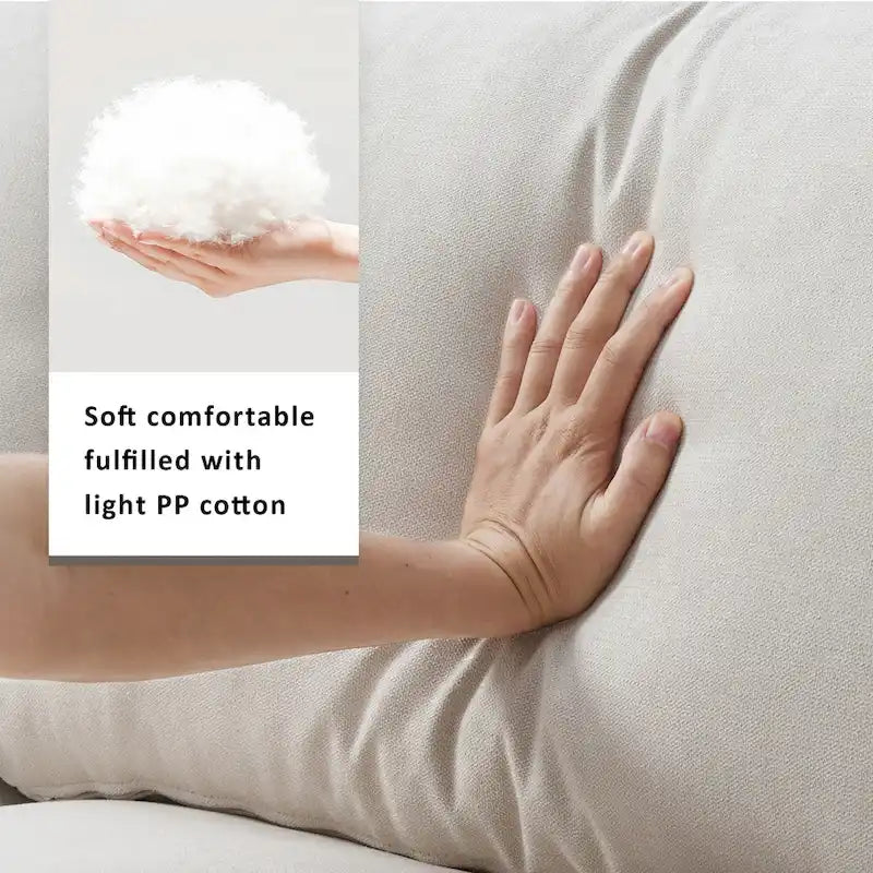 Divano componibile a L moderno a 4 posti, con 2 cuscini omaggio, pouf convertibile