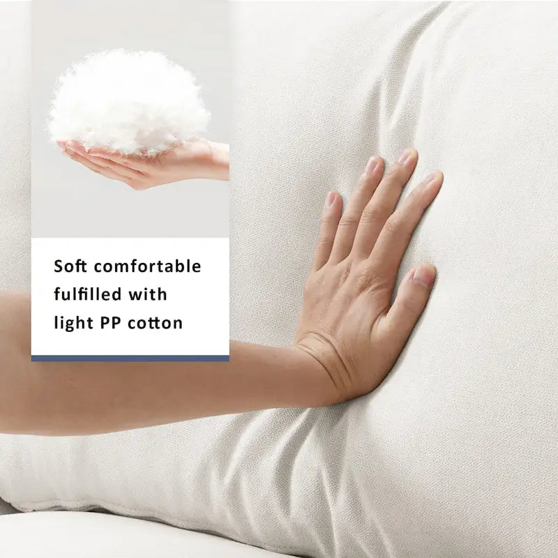 Divano componibile a L moderno a 4 posti, con 2 cuscini omaggio, pouf convertibile