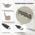 Poltrona Reclinabile Girevole Elettrica Moderna in Similpelle con Porte USB – Set di 2 Poltrone da Salotto