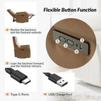 Poltrona Reclinabile Girevole Elettrica Moderna in Similpelle con Porte USB – Set di 2 Poltrone da Salotto