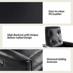 Poltrona Reclinabile Girevole Elettrica Moderna in Similpelle con Porte USB – Set di 2 Poltrone da Salotto
