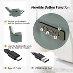 Poltrona Reclinabile Girevole Elettrica Moderna in Similpelle con Porte USB – Set di 2 Poltrone da Salotto
