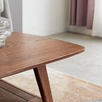 Tavolino da salotto 100% Legno massello di Rovere Piano d'appoggio Scrivania Tavolino da caffè L100 x P50 x H44, Facile da montare Legno con ripiano portaoggetti