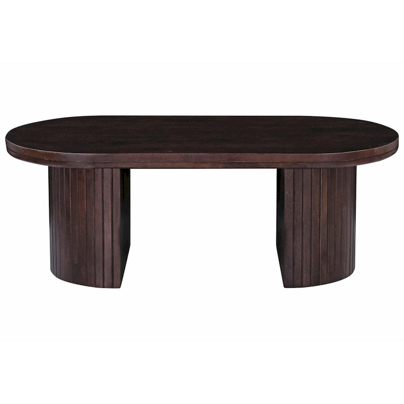 Tavolino ovale 51" – Legno Marrone, Tavolo centrale moderno per soggiorno